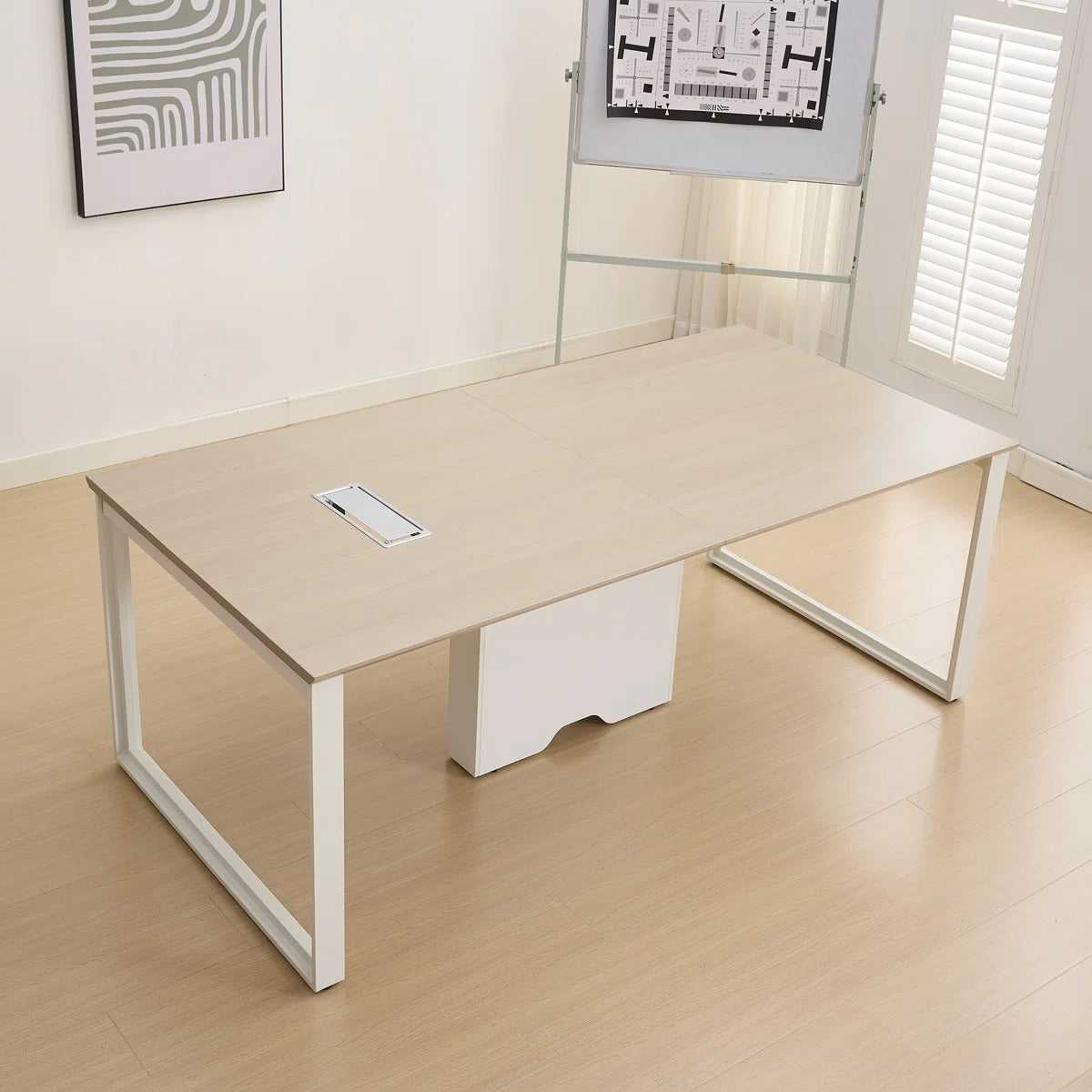 Okeysen 79″ Rectangle Conference Table with Power Module & Cable Management