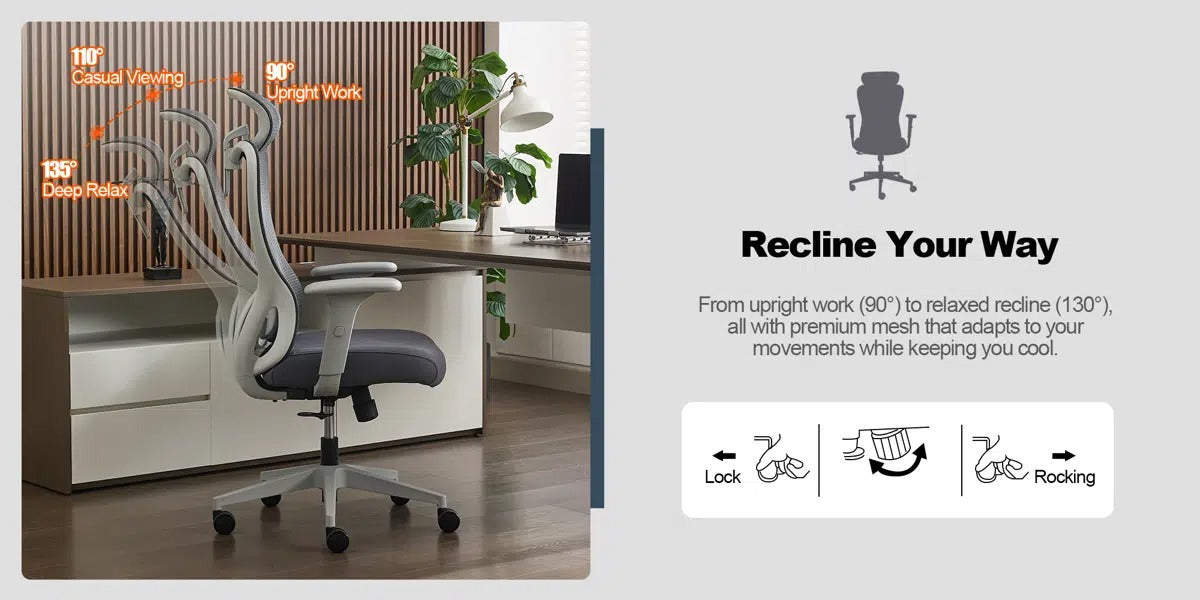 Okeysen BIFMA-Certified High-Back Mesh Executive Ergonomic Office Chair