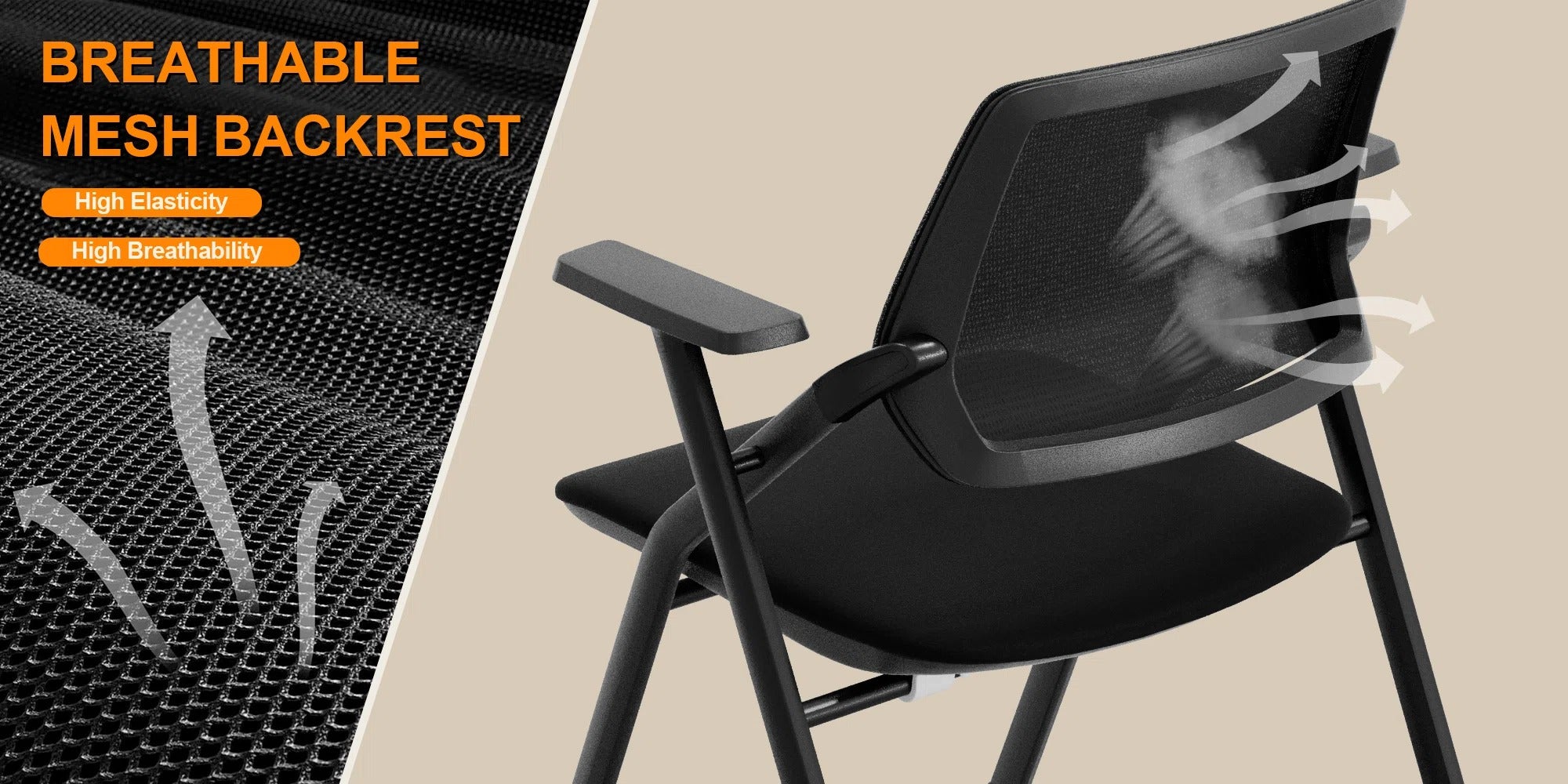 Niaja Foldable Training Chair Nesting BIFMA-Certified Chairs Stackable