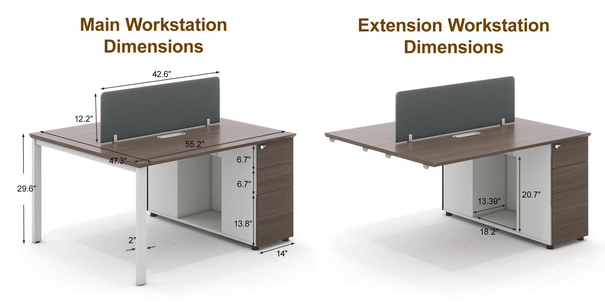 Okeysen 2-Person Benching Add-On Desk