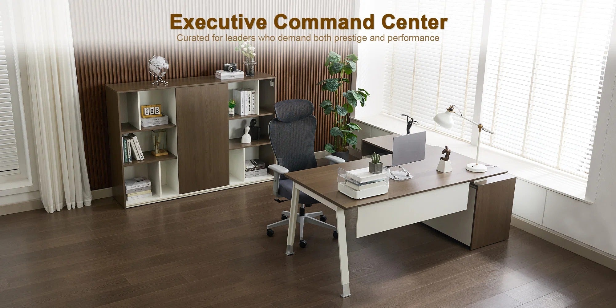 Okeysen 3-in-1 Executive Bookcase: Storage, Suit Hanging Wardrobe & Display Shelves for Office