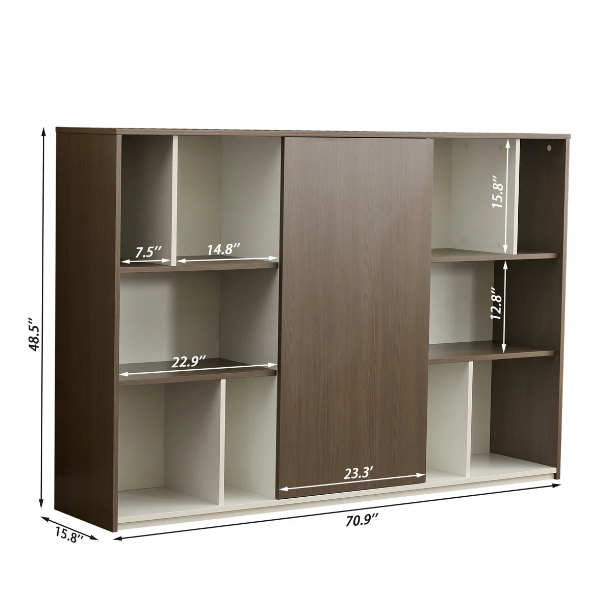 Okeysen 3-in-1 Executive Bookcase: Storage, Suit Hanging Wardrobe & Display Shelves for Office