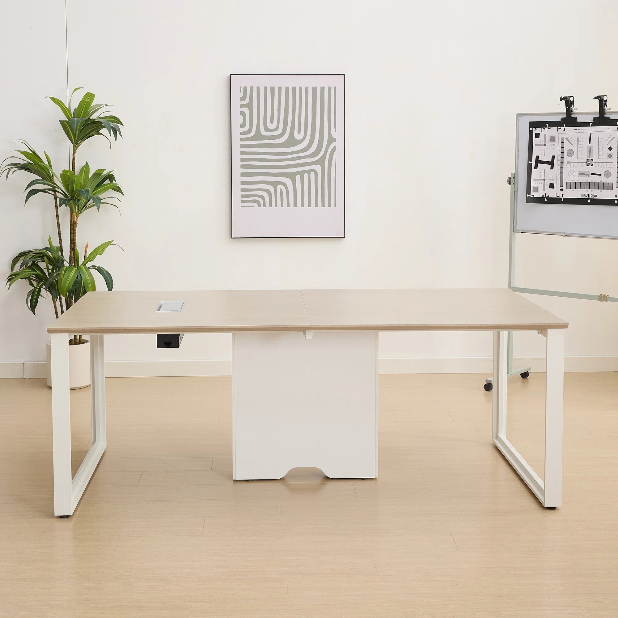 Okeysen 79″ Rectangle Conference Table with Power Module & Cable Management