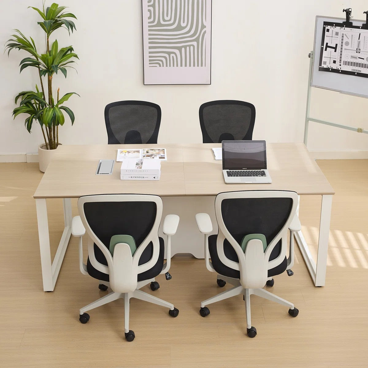 Okeysen 79″ Rectangle Conference Table with Power Module & Cable Management