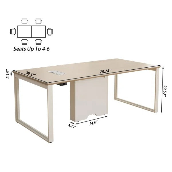 Okeysen 79″ Rectangle Conference Table with Power Module & Cable Management