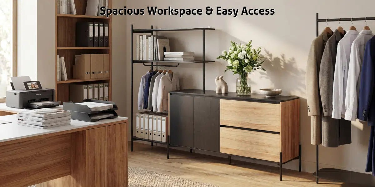 83" Office Storage Cabinet with Hanging Rod