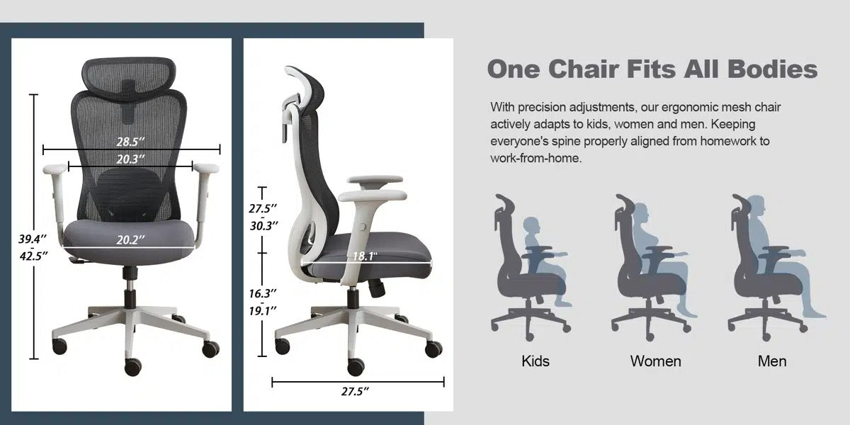 Okeysen BIFMA-Certified High-Back Mesh Executive Ergonomic Office Chair
