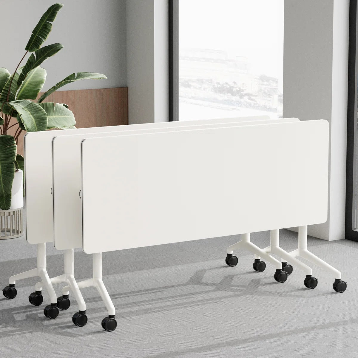 Niaja 3 Pcs Training Room Table Set 1 Flip-Top Table & 2 BIFMA-Certified Training Chairs