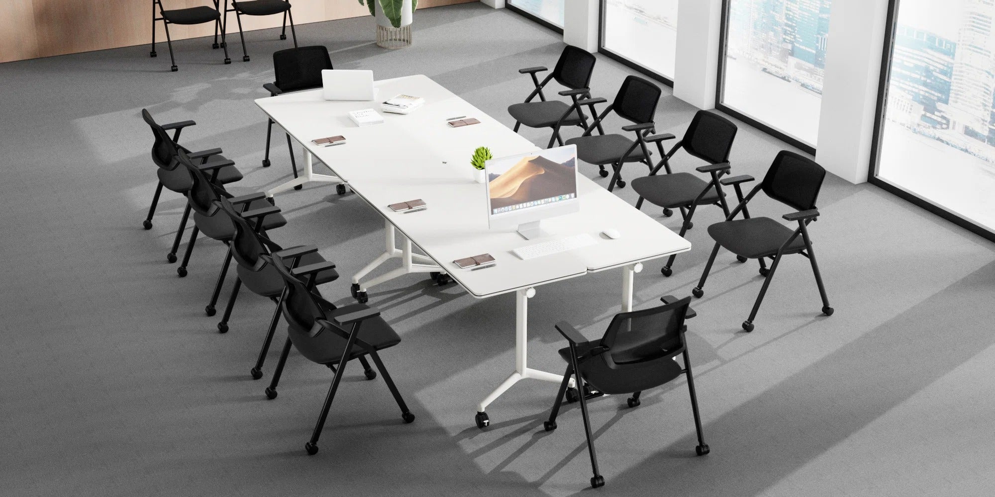 Niaja Foldable Training Chair Nesting BIFMA-Certified Chairs Stackable